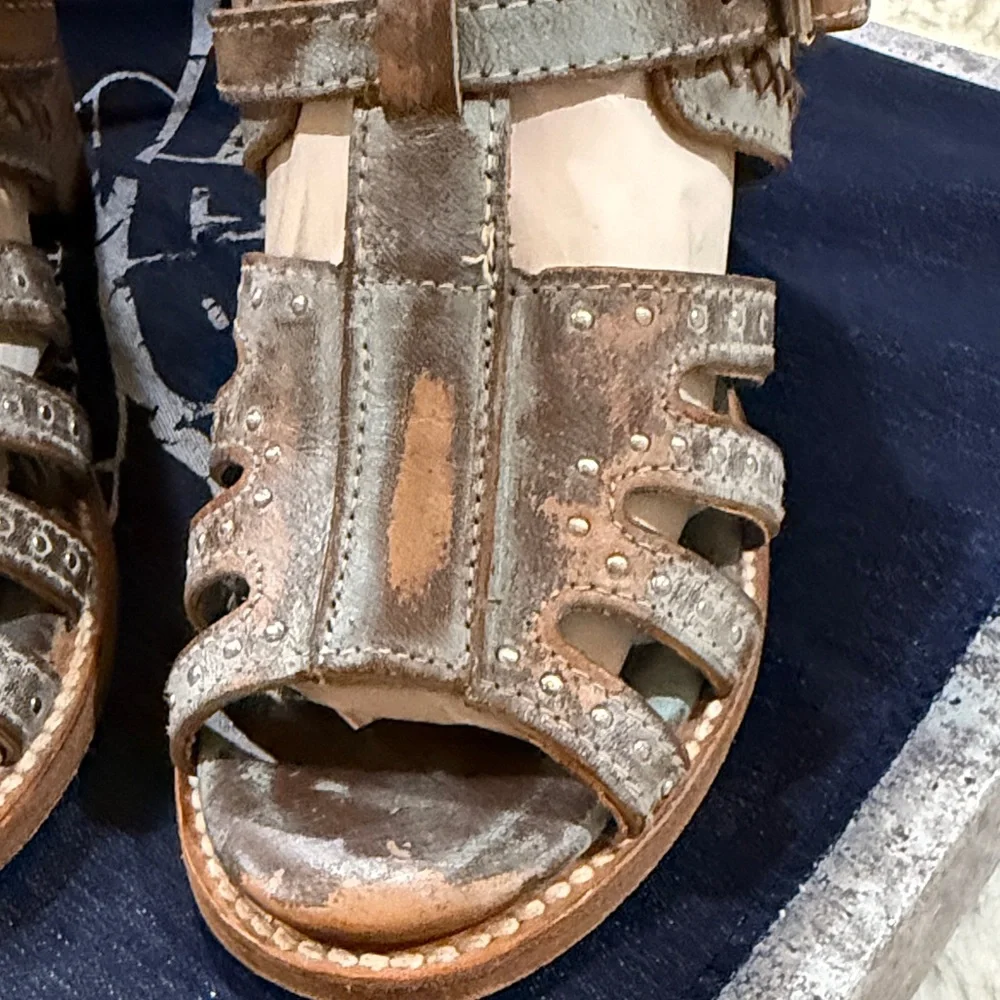 Freebird by Steven Distressed Connor Sandal Heels in ICE - Picture 12 of 14